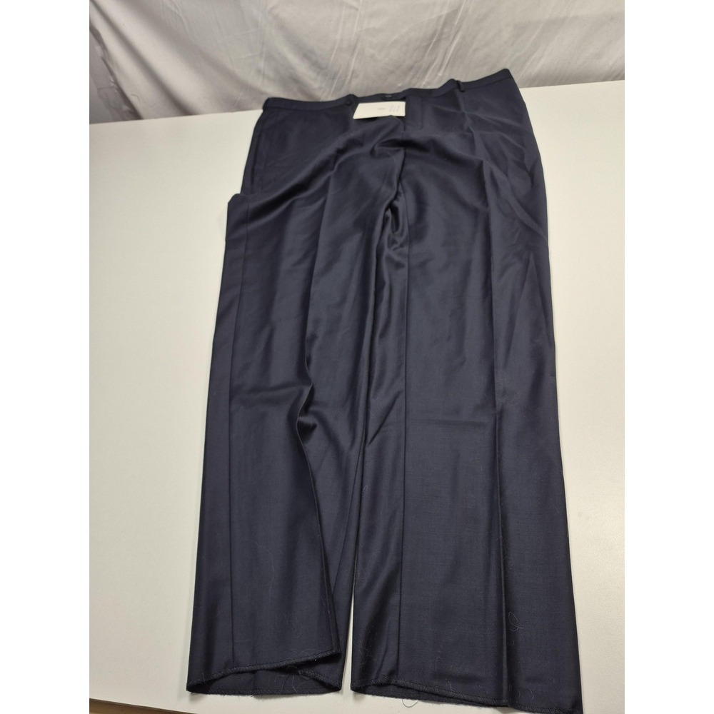 Rossetti Dress Pants Mens 46x36 Blue Wool Flat Front Straight Unhemmed NWT